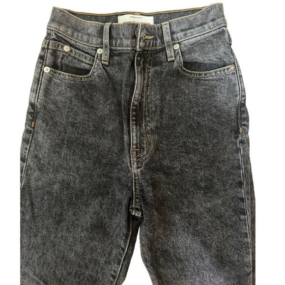 Slvrlake Leila Jeans High Waisted Straight Leg Ankle Length Washed Black Size 24 - Picture 6 of 11